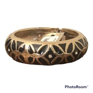 Sequin by Nordstrom Black Enamel Bangle Bracelet